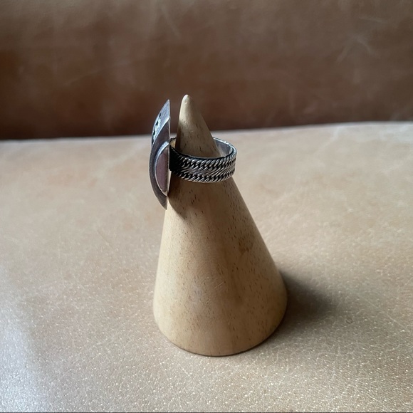 Vintage sterling silver ring w braided rope design woven chunky 925 statement - Picture 7 of 8
